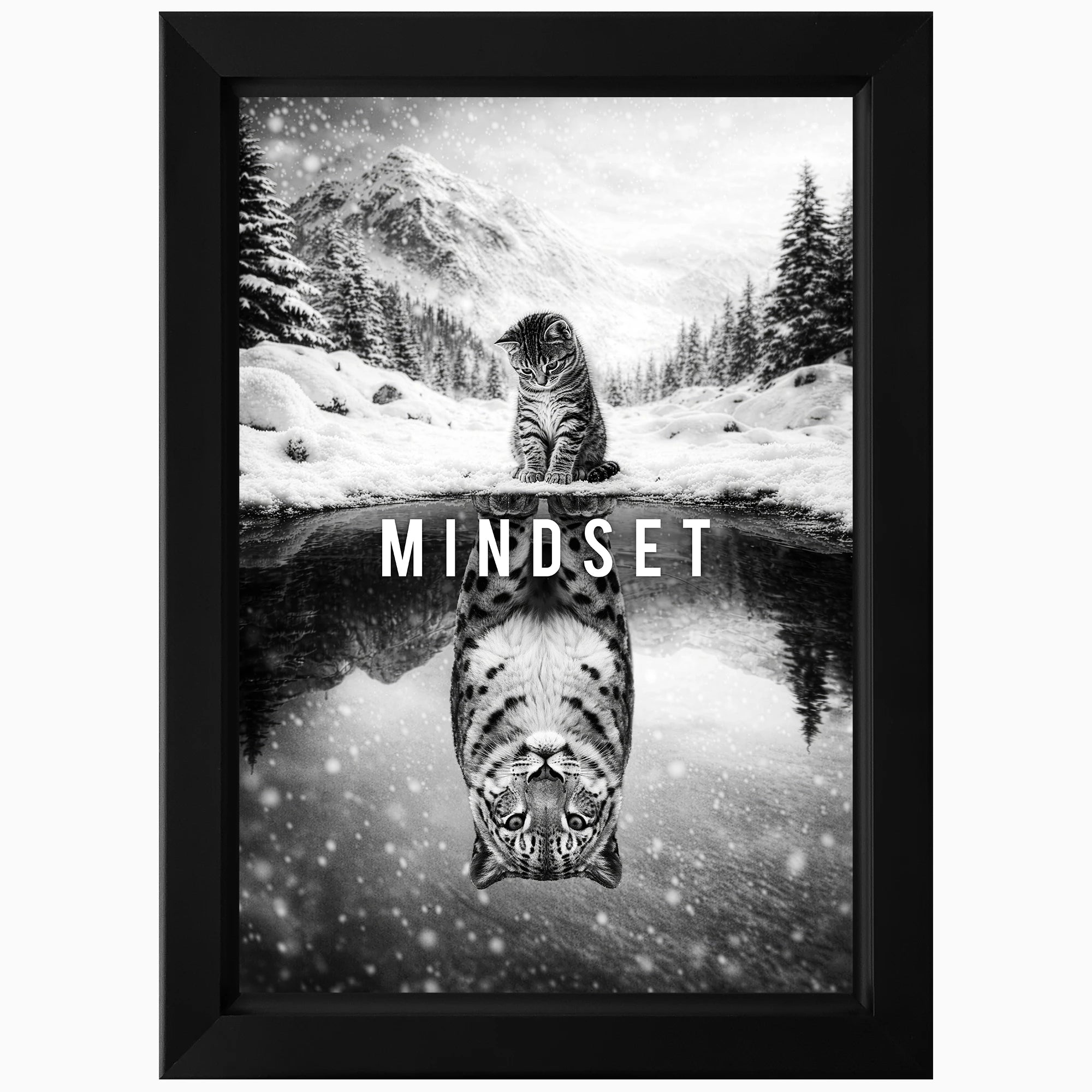 Personalised motivational wall art in black frame